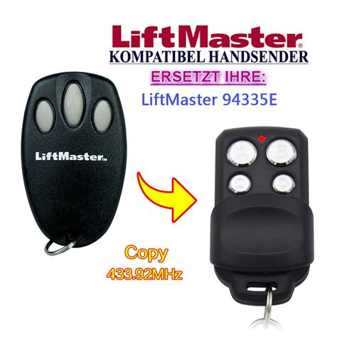 Liftmaster chamberlain 94335E garage door remote control replacement ...