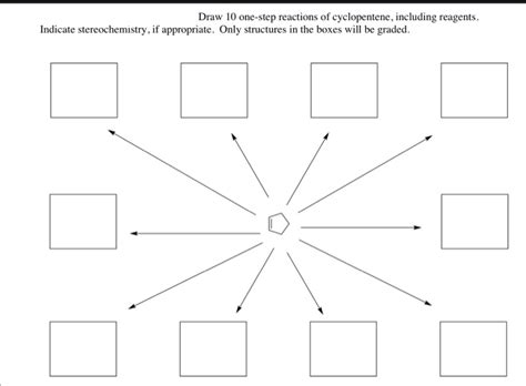 Solved Draw 10 one-step reactions of cyclopentene, including | Chegg.com