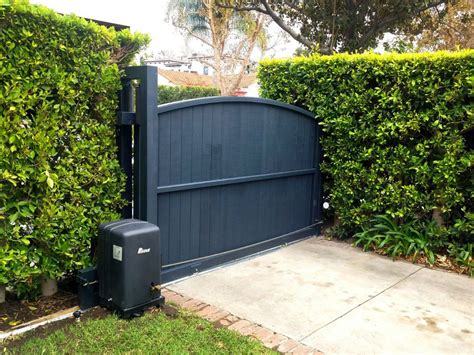 Arched Top Automatic Slide Entry Driveway & Security Gates in Black ...