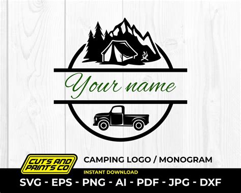 CAMPING LOGO SVG, Camping Monogram, Camping Borders for Cricut ...