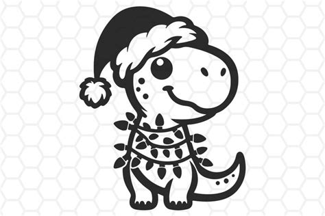 Cute Christmas Dinosaur SVG cut file - Dinosaur (3049557)