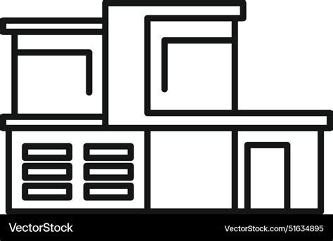 Simple line art of a modern house Royalty Free Vector Image