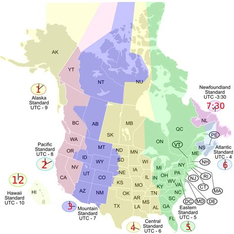 Printable United States Map With State Names And Time Zones - Printable ...