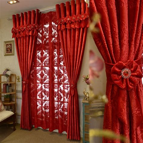 Brand New Custom Made Luxury Italian Wool Curtains Living Room Red ...