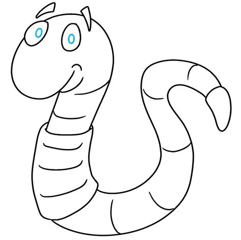 How to Draw a Worm - Really Easy Drawing Tutorial