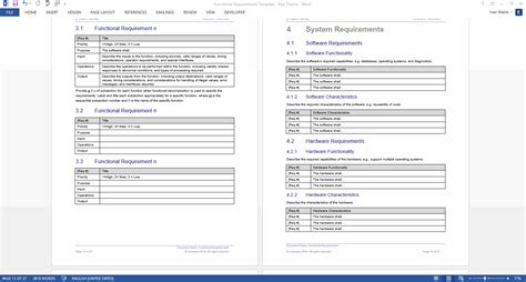 Functional Requirements Template – Technical Writing Tools