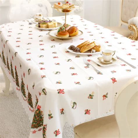 Disposable Tablecloth Christmas Rectangular Printed PVC Cartoon ...