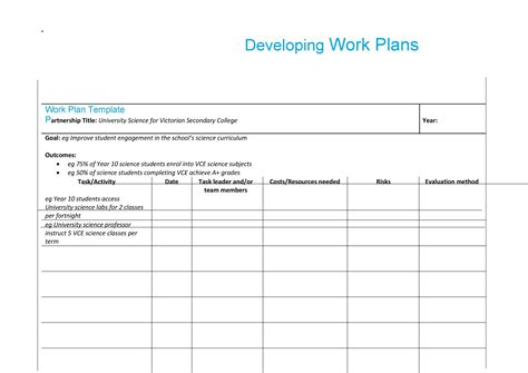 Work Plan - 40 Great Templates & Samples (Excel / Word) - Template Lab