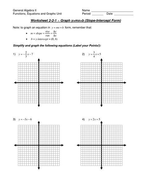 Identifying Slope And Y Intercept Worksheet