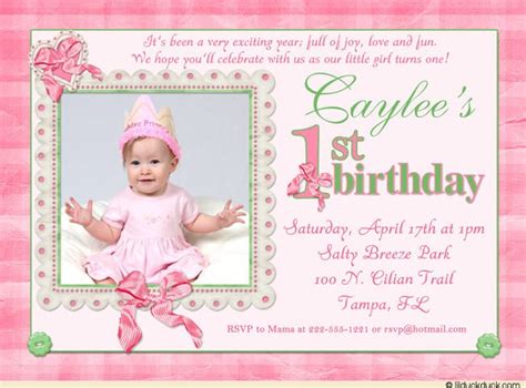 1st Birthday Invitation Wording – Bagvania FREE Printable Invitation ...