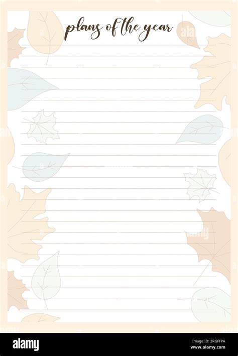 Planer page template. Autumn vector background for Notebook, Schedule ...