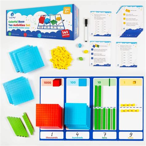 Simply magic 140+1 PCS Colorful Base Ten Blocks & Activities Set - Base ...