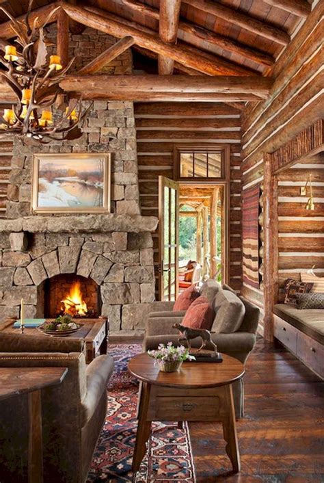 50 Exotic Traditional Fireplace Cabin To Create A Romantic Atmosphere ...