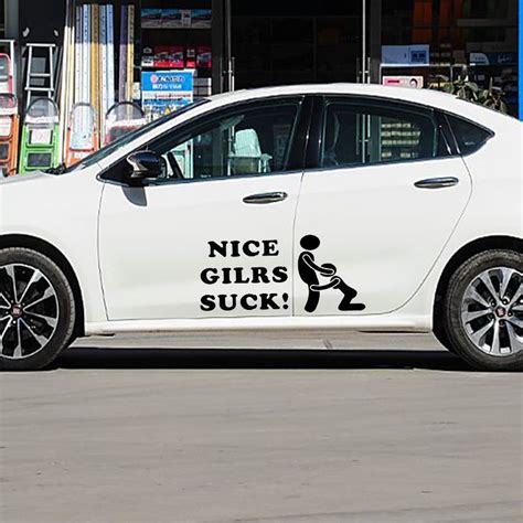 58cm x 27.29cm 2 x Funny Nice Girls Suck (one For Each Side)Car Sticker ...