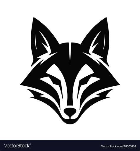 Fox head logo template concept Royalty Free Vector Image