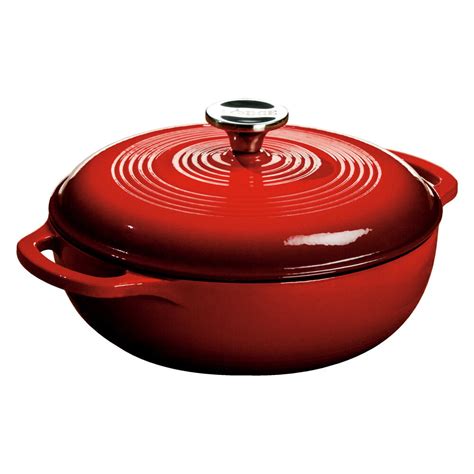 Lodge EC3D43 3 Qt. Island Spice Red Color Enamel Dutch Oven