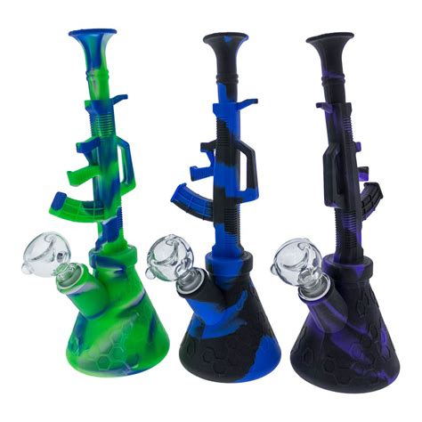 Silicone AK-47 Bong | Unbreakable Gun Waterpipe