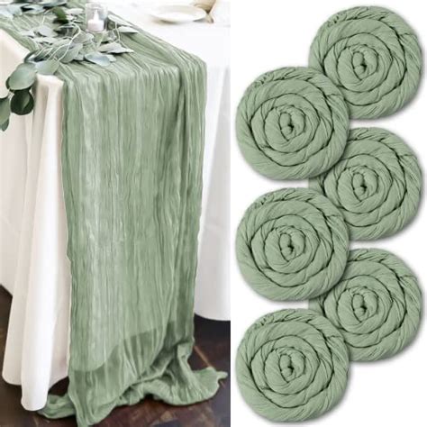 Adding an Elegant Touch to Your Table: Sage Green Gauze Table Runner