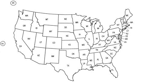 Check List Printable Us Map With State Abbreviations | Click The ...