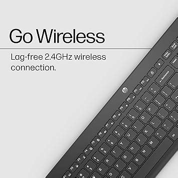 HP 230 Wireless Keyboard - Wireless Connection - Low-Profile, Quiet ...