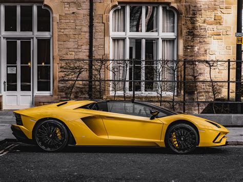 Yellow Lamborghini Aventador Parked on Asphalt · Free Stock Photo