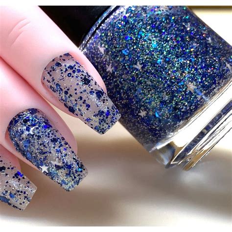 Navy Blue Glitter Nail Polish, Glossy at best price in New Delhi | ID ...