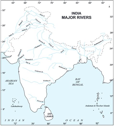 India River Map Famous Rivers Of India Map River Map Of India Images