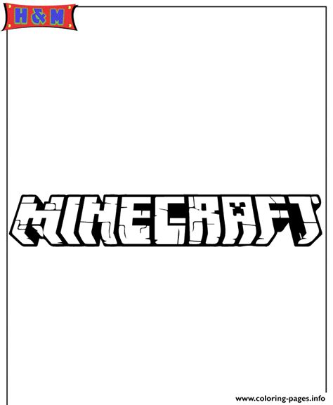 Minecraft Logo Coloring Pages Printable