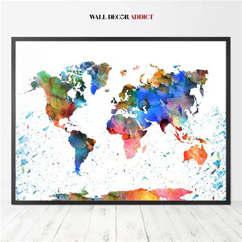 World Map Print World Map Art World Map Wall Art Home - Etsy