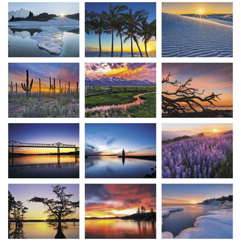 2025 Sunrise / Sunset Calendar | 11" X 19" Imprinted Spiral Bound; Drop ...