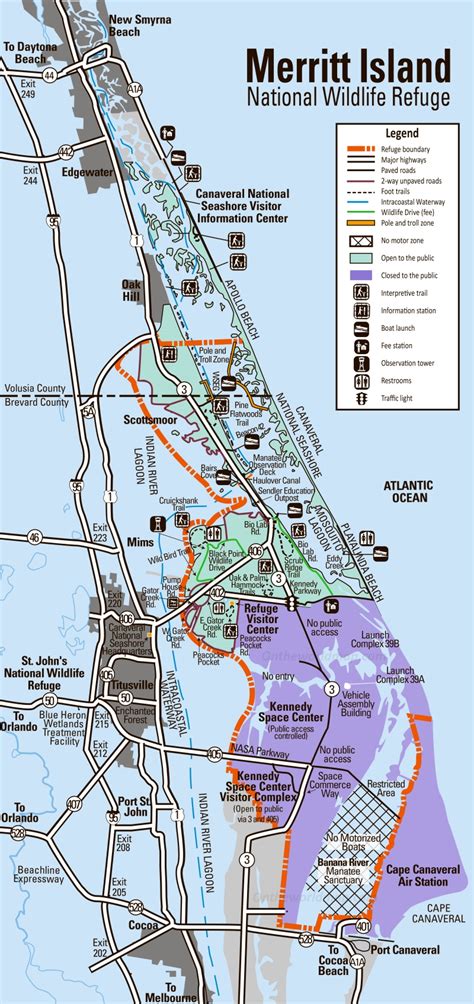 Merritt Island National Wildlife Refuge Map - Ontheworldmap.com