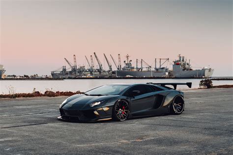 Black Lamborghini Aventador On Custom Wheels: Italian Engineering ...