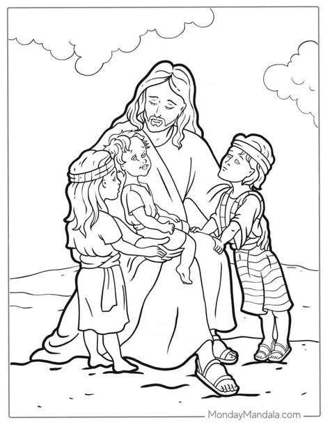 Jesus Loves The Little Children Coloring Page