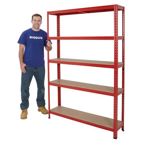 Boltless Garage Shelving Steel Storage 5 Shelf Racking System Deal High ...