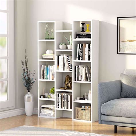 Tribesigns Modern Bookcase, 5-Shelf Storage Organizer Bookshelf with 14 ...