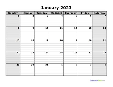 Monthly Calendar 2023 Printable Free Blank Calendar Printable 2023 ...