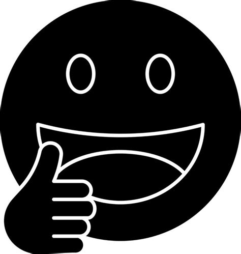 black and white Smiley Emoji Showing Thumbs Up Icon. 24471950 Vector ...