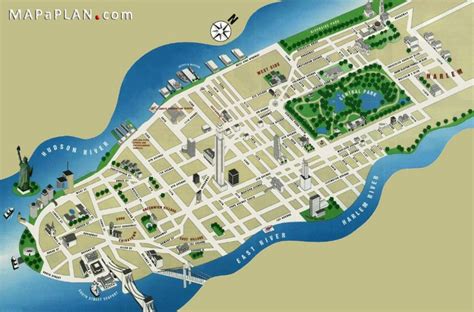 Map of NEW YORK with major Sights + Places