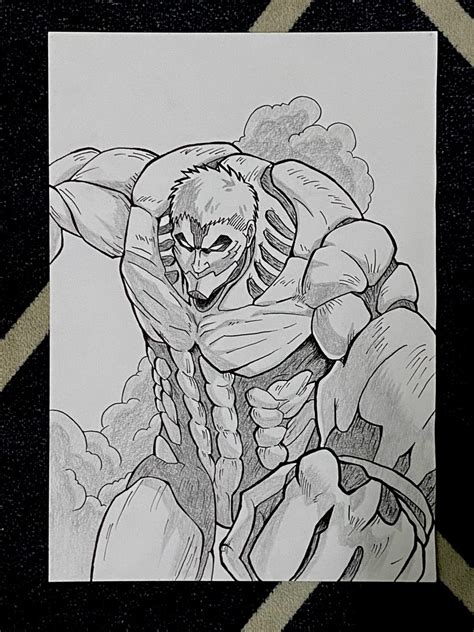 Armored Titan Drawing (A5), Hobbies & Toys, Stationery & Craft, Art ...