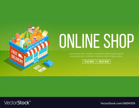 Online shop banner Royalty Free Vector Image - VectorStock