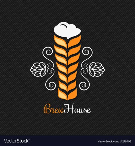 Beer glass logo design background Royalty Free Vector Image