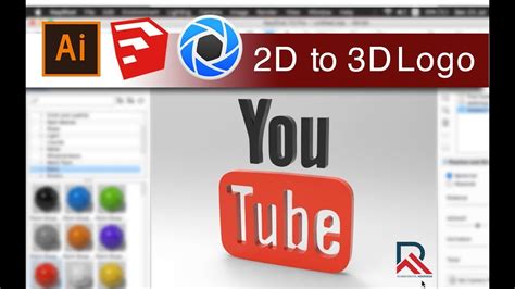 SketchUp Tutorial - Convert 2D Image to 3D Youtube Logo - YouTube