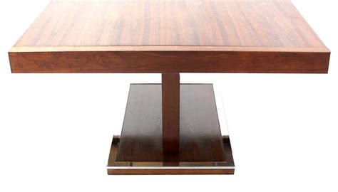 Mid-Century Modern Rectangular Pedestal-Base Walnut Dining Table at ...