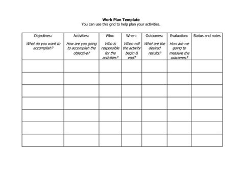 Work Plan - 40 Great Templates & Samples (Excel / Word) ᐅ TemplateLab