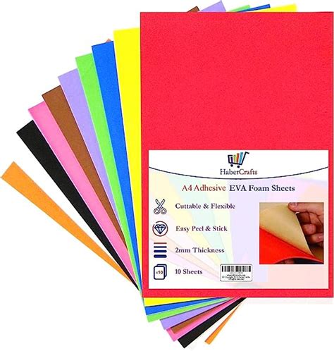 A4 Self Adhesive Craft Foam Sheets EVA Foam Sheets Sticky Foam Sticker ...