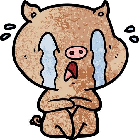 crying pig cartoon 12384880 Vector Art at Vecteezy