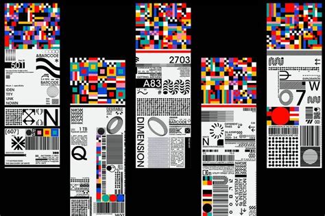 COLORED BARCODE LABEL SET in 2024 | Graphic design posters, Graphics ...