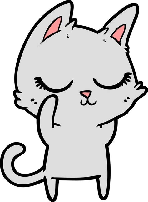 Cartoon peaceful cat 13738528 Vector Art at Vecteezy