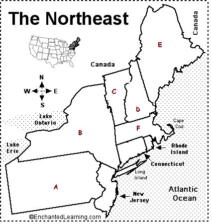 Northeast Region Map With Capitals And Abbreviations