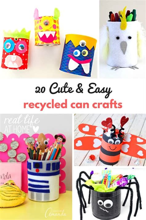 20 Cute and Easy Recycled Can Crafts for Kids